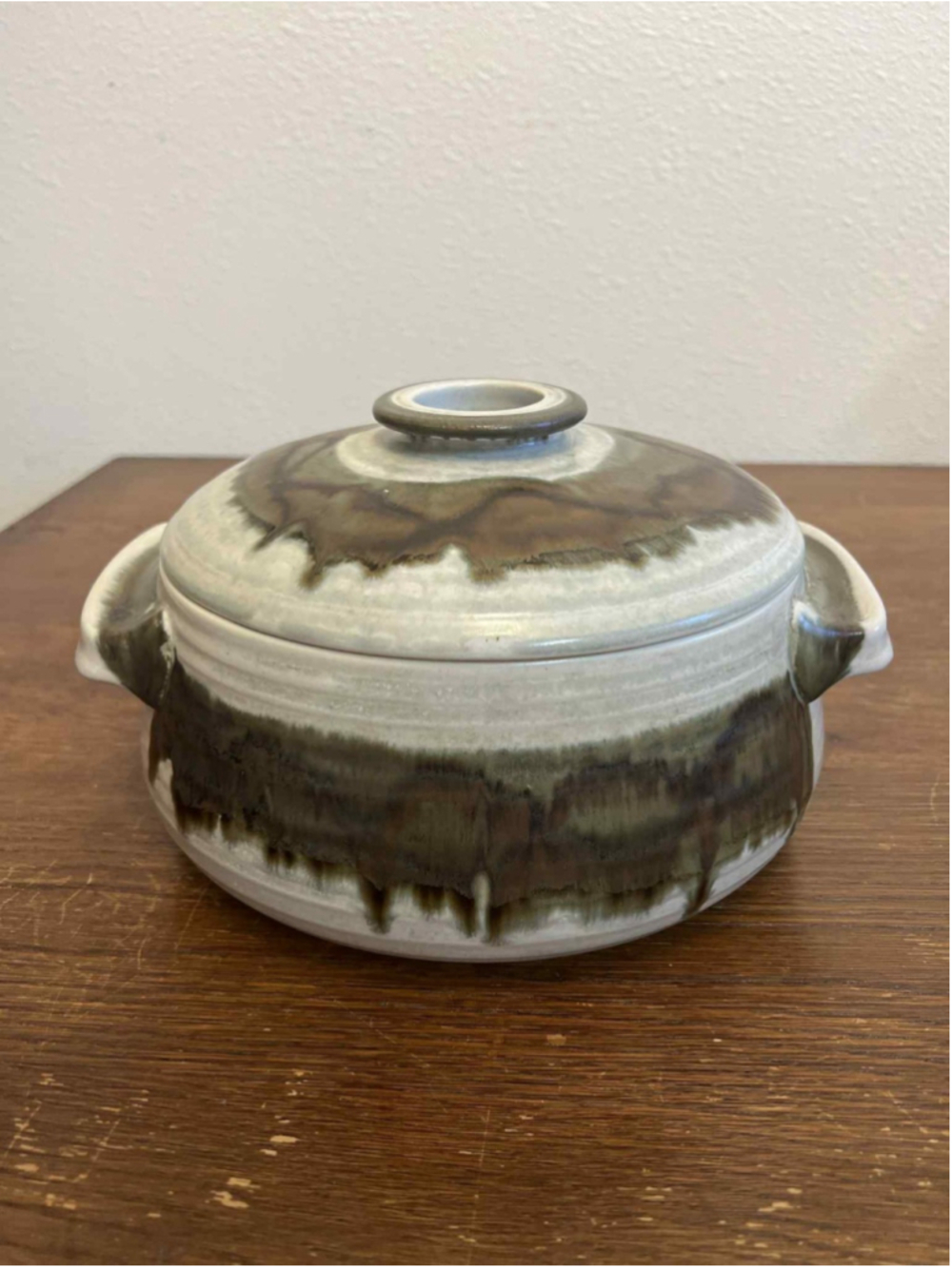 Vintage Micropot 3 QT Ceramic Vertical Chicken Roaster Lid Oven to Table Stone